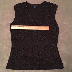 Ann Taylor black lace sleeveless top XS